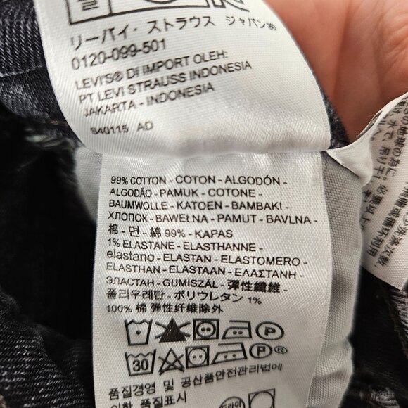 Levi’s Premium Wedgie Straight Jeans Sz 26 Grey Button Fly Raw Hem - Picture 9 of 9